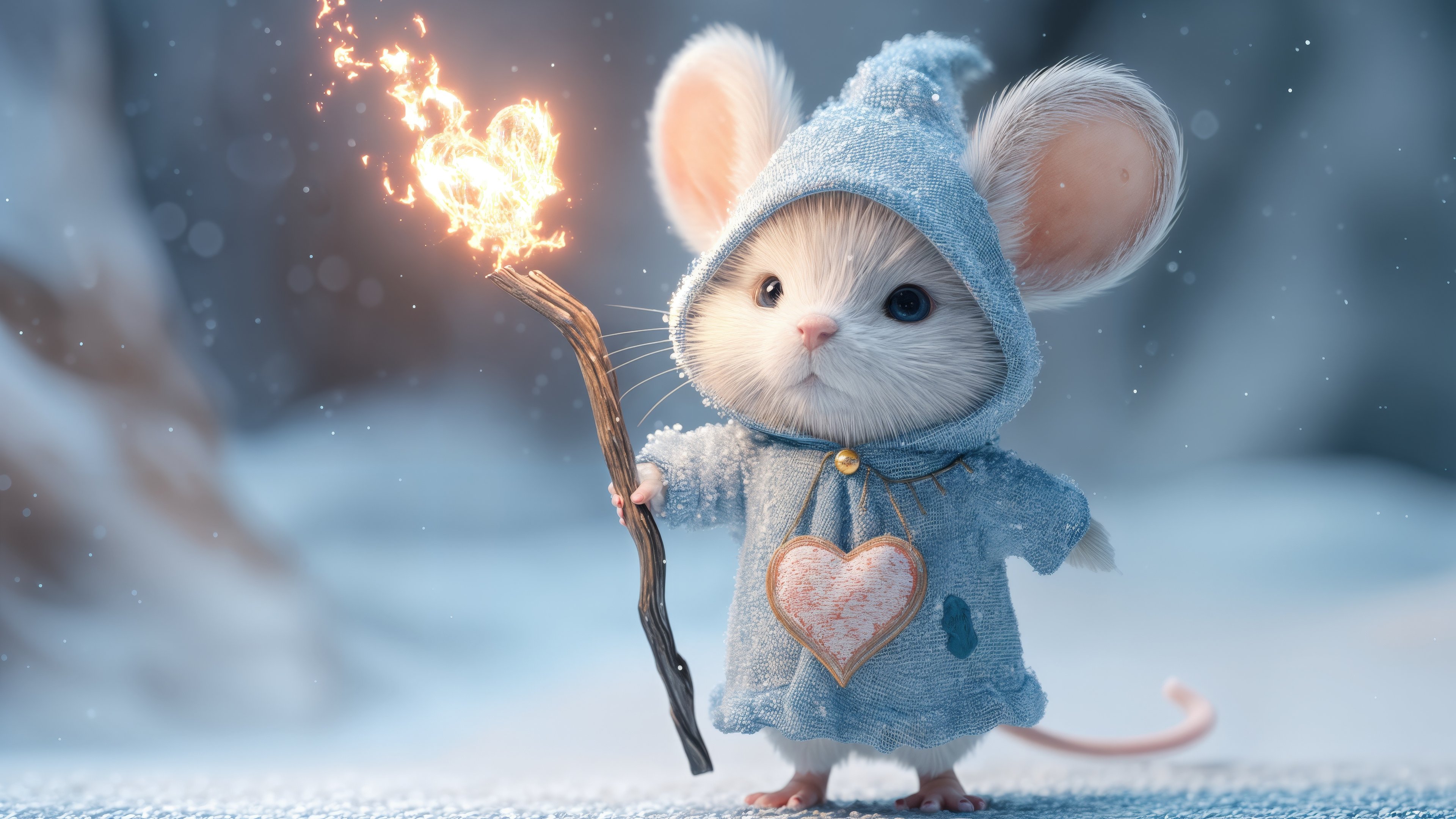 Fantasy mouse in a raincoat - 4K PC Wallpapers in 3840x2160 resolution