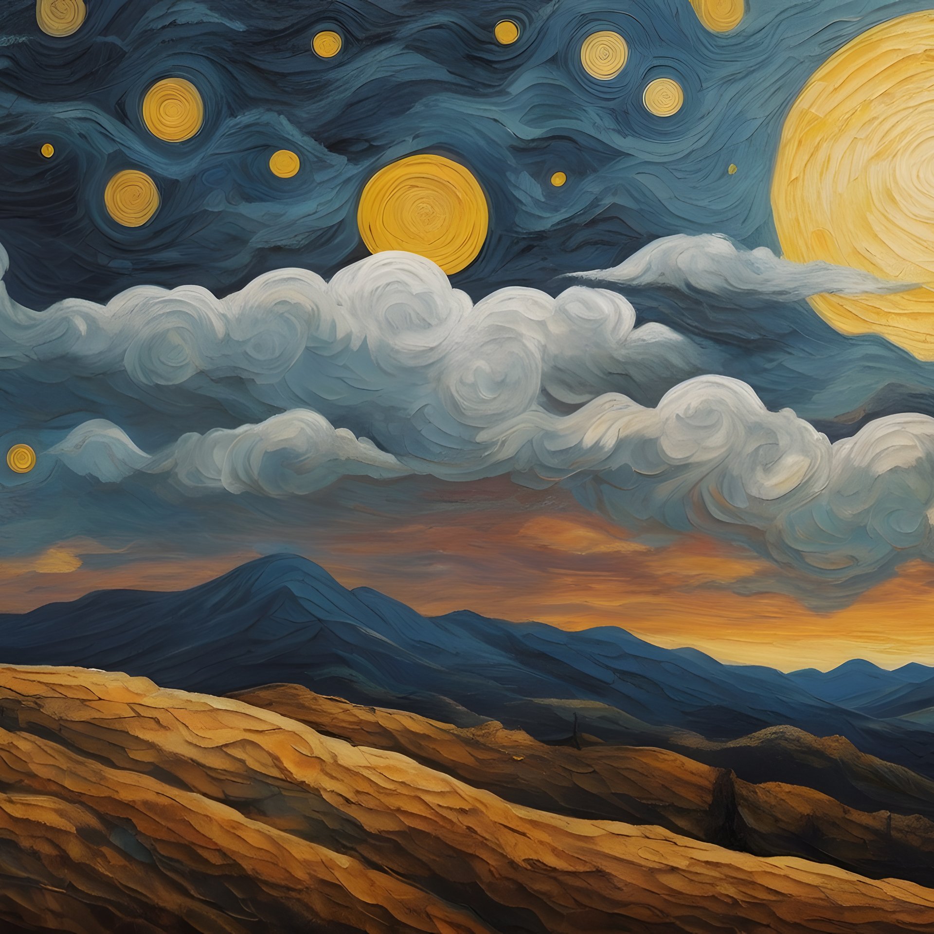 Surreal landscape with moon - Wallpapers for Samsung Galaxy Tab in 1920x1920 resolution