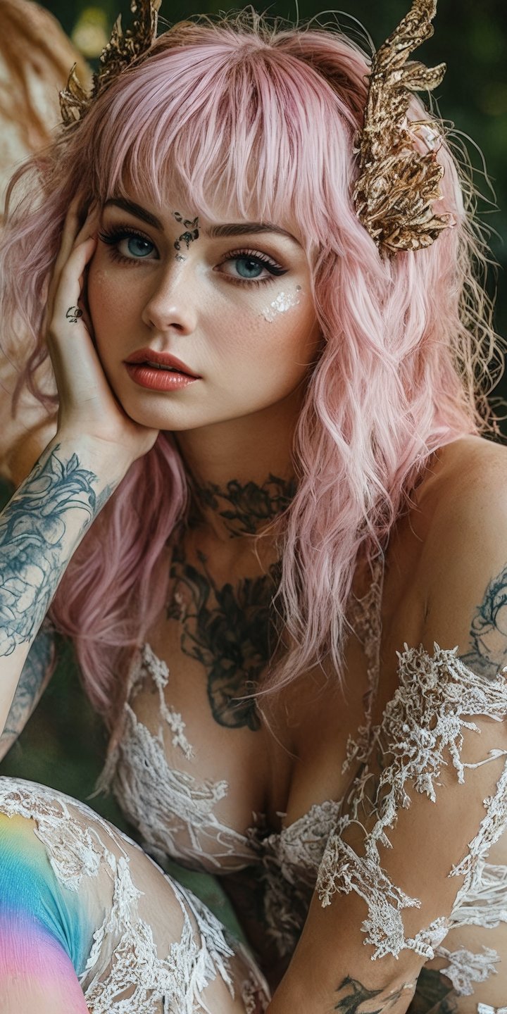 Fairy with pink hair - Wallpapers for Samsung Galaxy A03s, Xiaomi Redmi 7A, POCO C3 in 720x1440 resolution