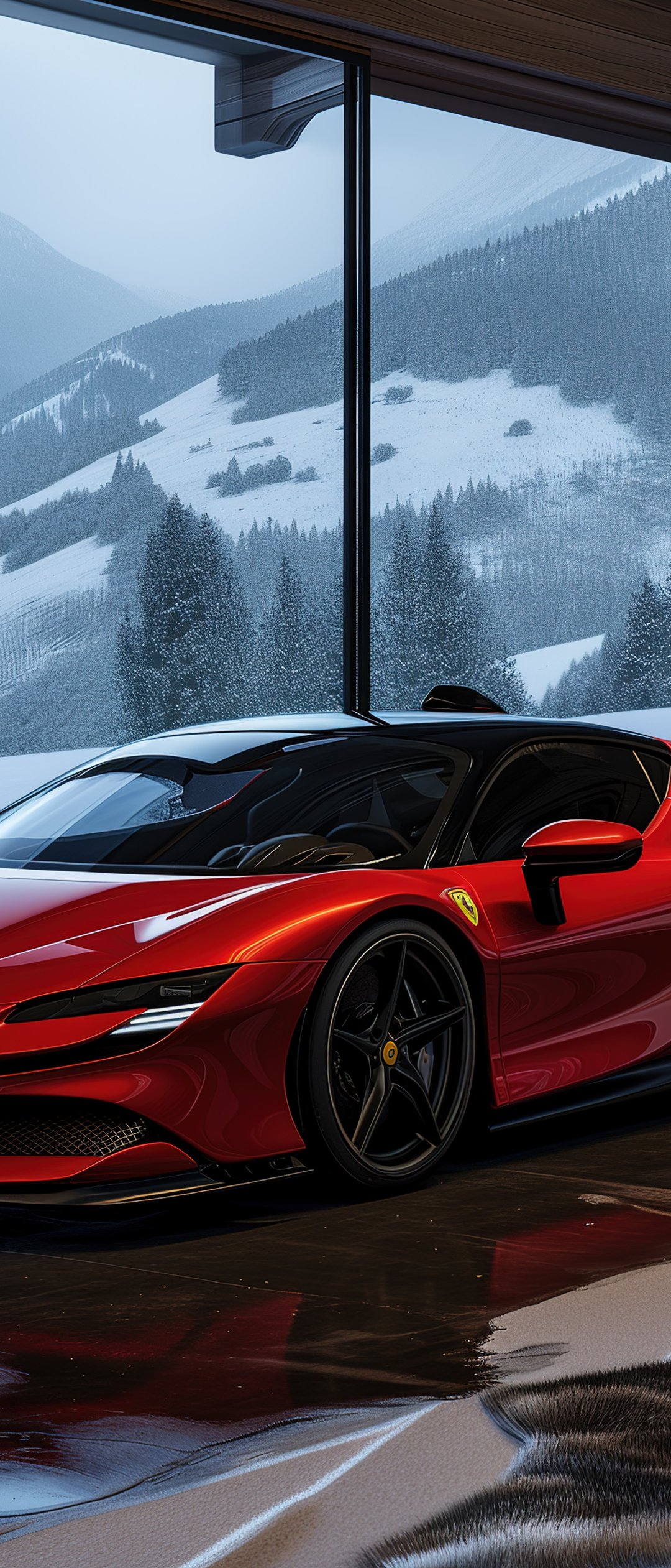 Red Ferrari SF90 Stradale - Wallpapers for Samsung Galaxy Z Flip7, Sony Xperia 5 II/5 III/5 V/10 IV/10 V, Xiaomi Mix Fold 3 in 1080x2520 resolution