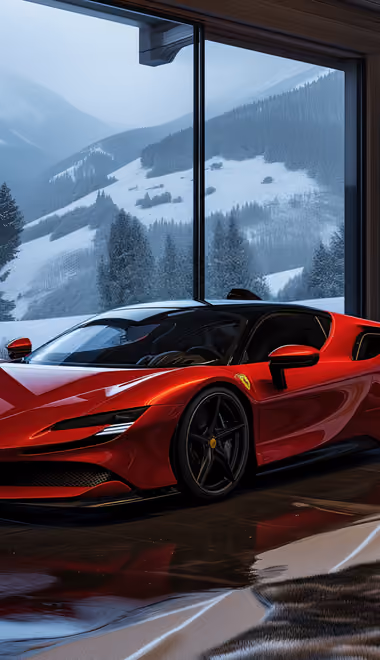 Обои стол для LG/ASUS (480x854): Ferrari SF90 Stradale, камин, гостиная, горы