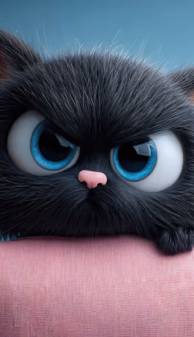 Animals wallpapers: kitten, blue eyes, fur, cushion