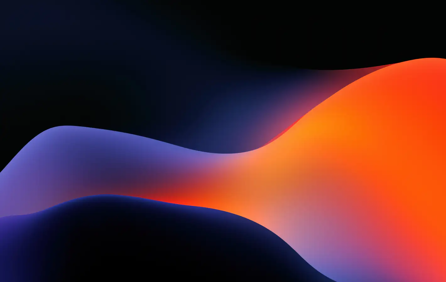 Orange waves — desktop and phone wallpaper, free download