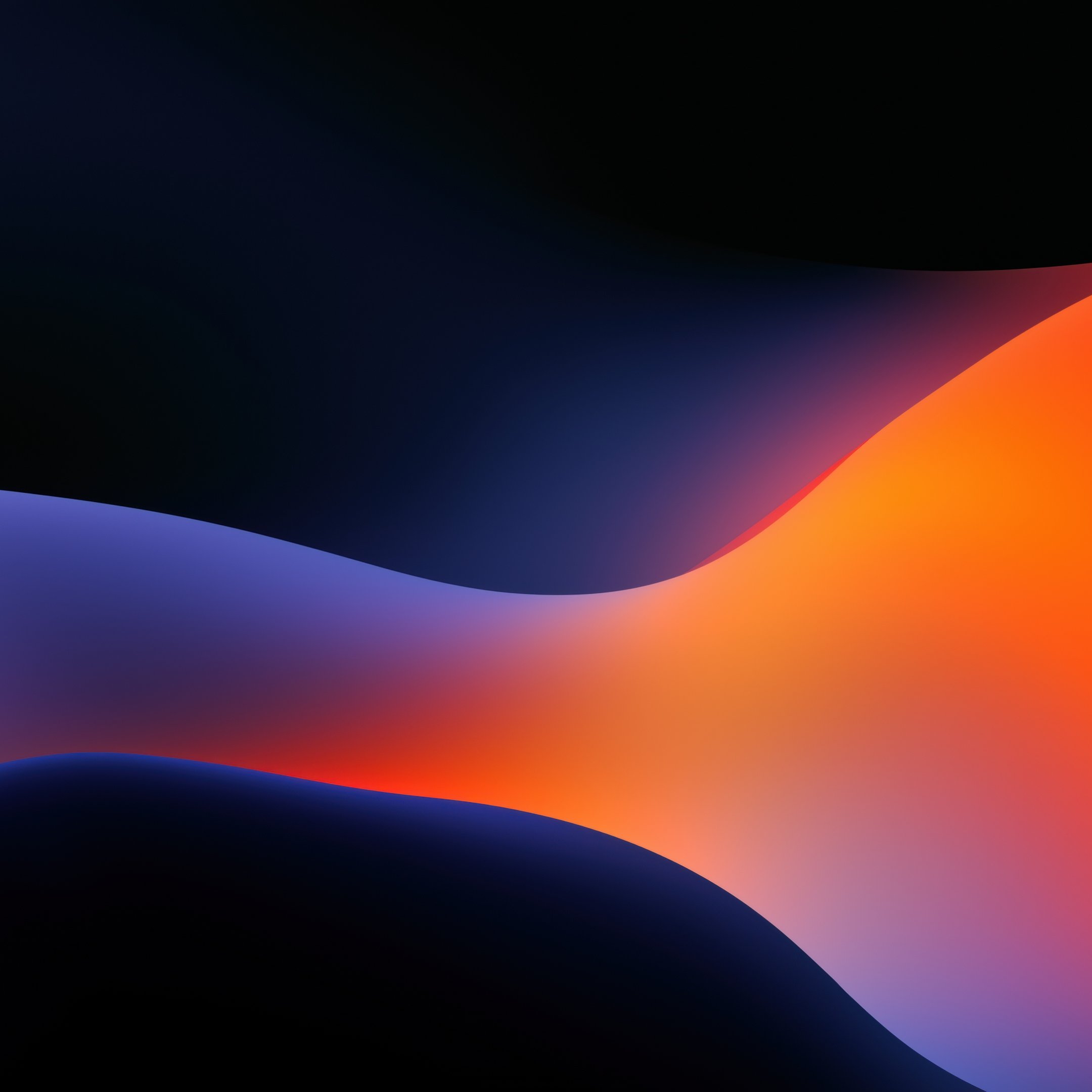 Orange waves - Wallpapers for iPad 10.2″ in 2160x2160 resolution