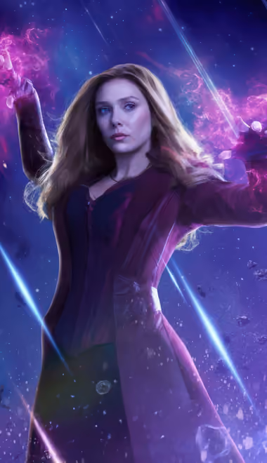 Обои волшебница для iPhone 5/5S/5C/SE (640x1136): Алая Ведьма, Marvel, магия, костюм
