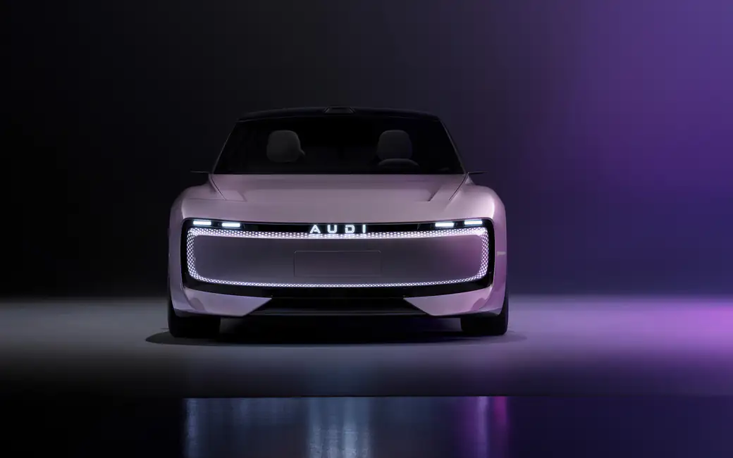 Audi E Concept front view — desktop and phone wallpaper, free download