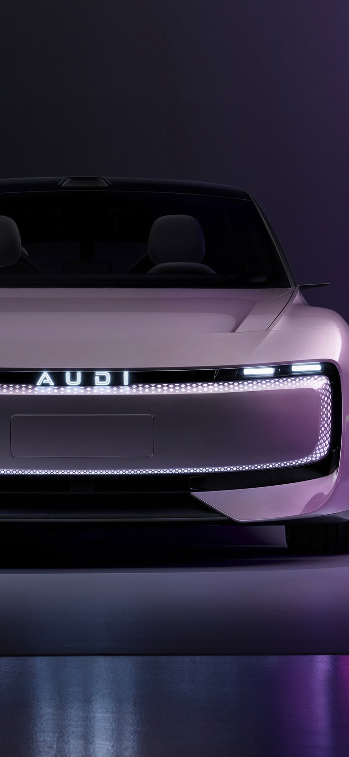 Audi E Concept front view - Wallpapers for Samsung Galaxy A11/A20e/A20/M11, Xiaomi Redmi 9A/9C, POCO C40 in 720x1560 resolution