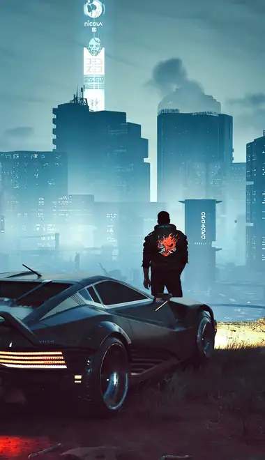 Обои для iPhone 4/4S (640x960): Cyberpunk 2077, киберпанк, персонаж, ночь