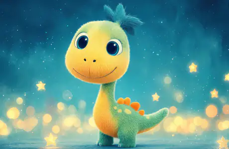 Fantasy wallpapers: dinosaur, stars, smile, night