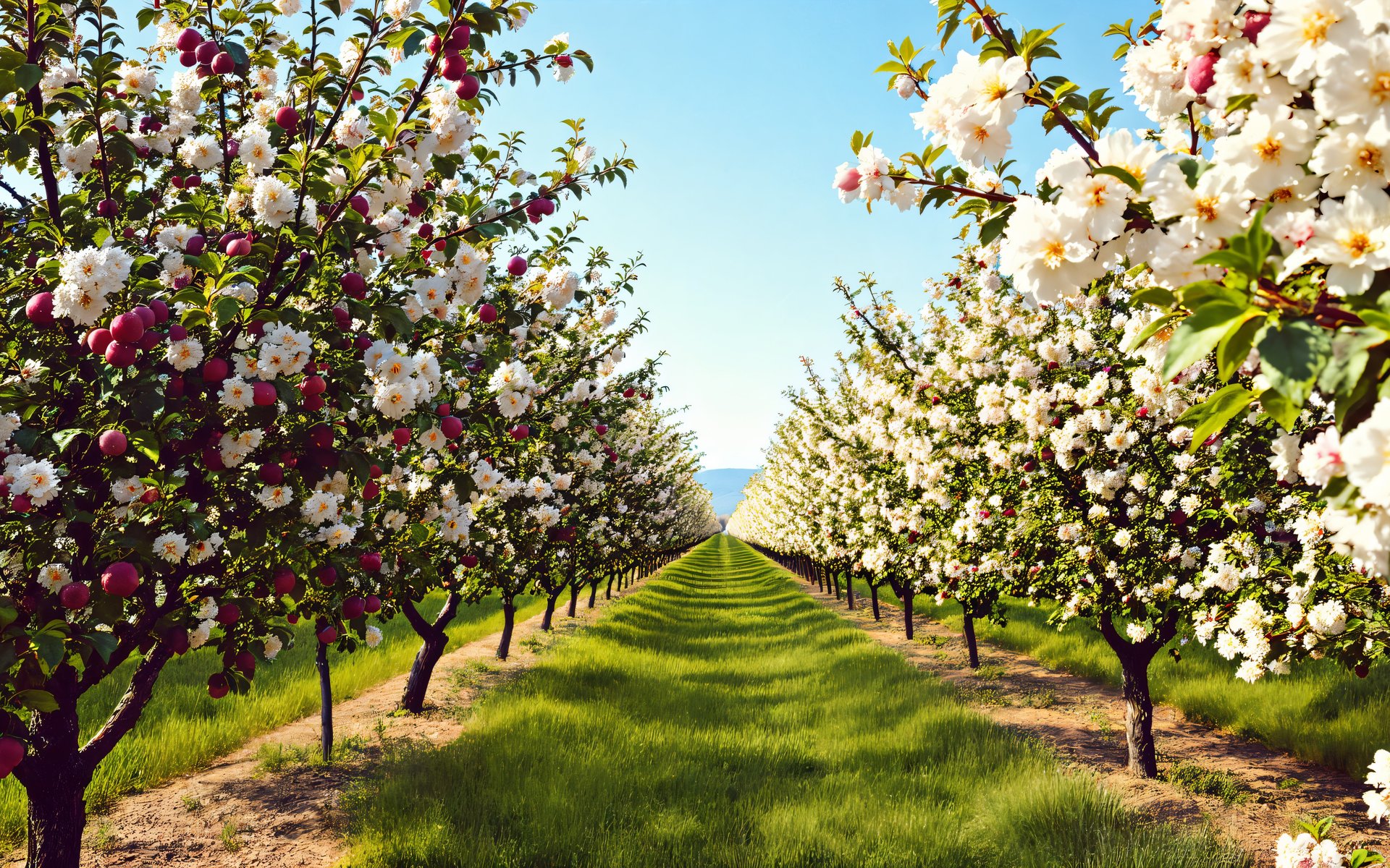 Blooming apple orchard - WUXGA wallpapers in 1920x1200 resolution