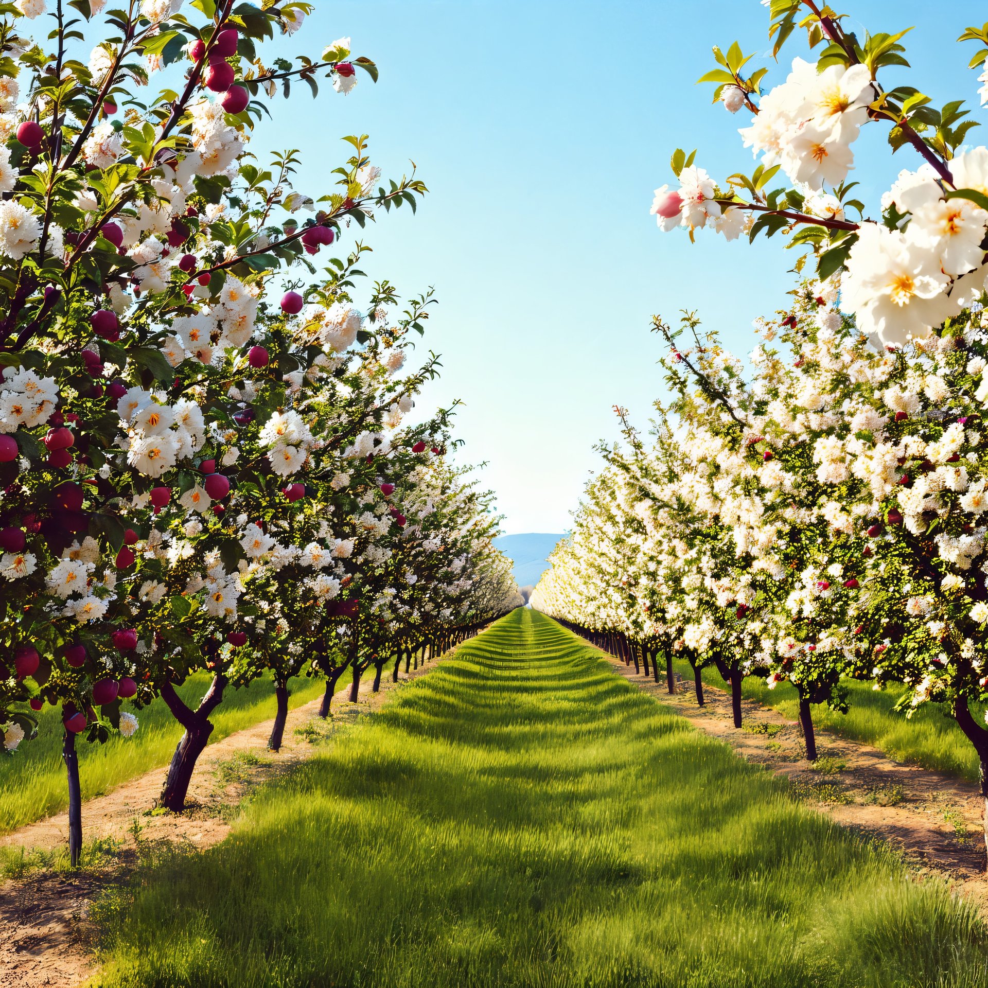 Blooming apple orchard - Wallpapers for Samsung Galaxy Tab in 1920x1920 resolution