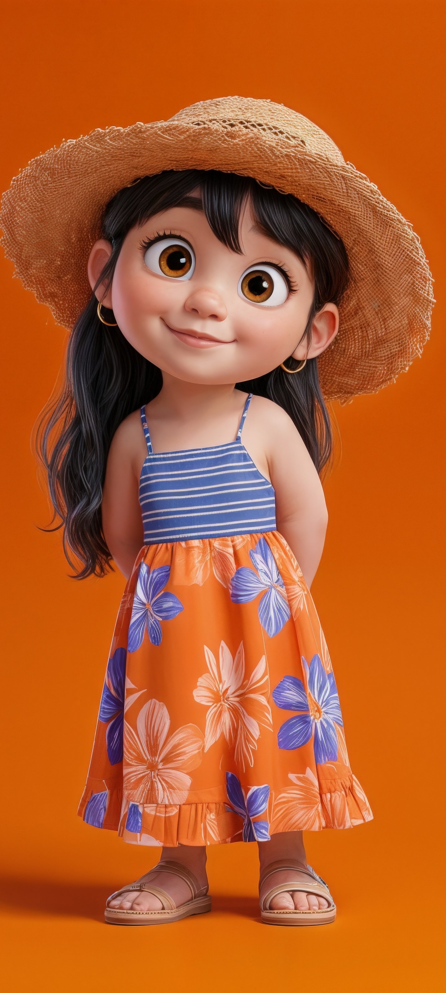 Girl in summer dress and straw hat - Wallpapers for Xiaomi 13 Ultra/14 Ultra/15 Ultra/17 Pro Max, Samsung Galaxy S20/S20 Ultra/S21 Ultra in 1440x3200 resolution