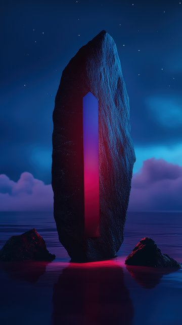 Monolith with neon light - Wallpapers for Nokia, Samsung in 360x640 resolution