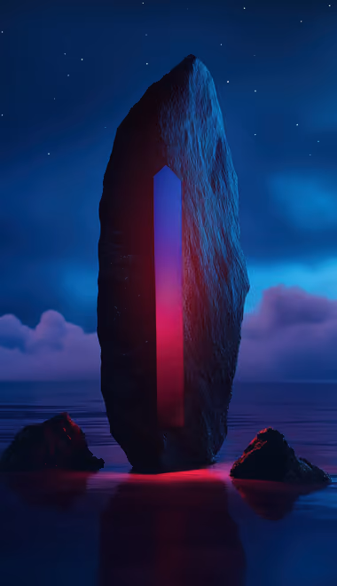 Abstraction wallpapers: monolith, water, night, rock
