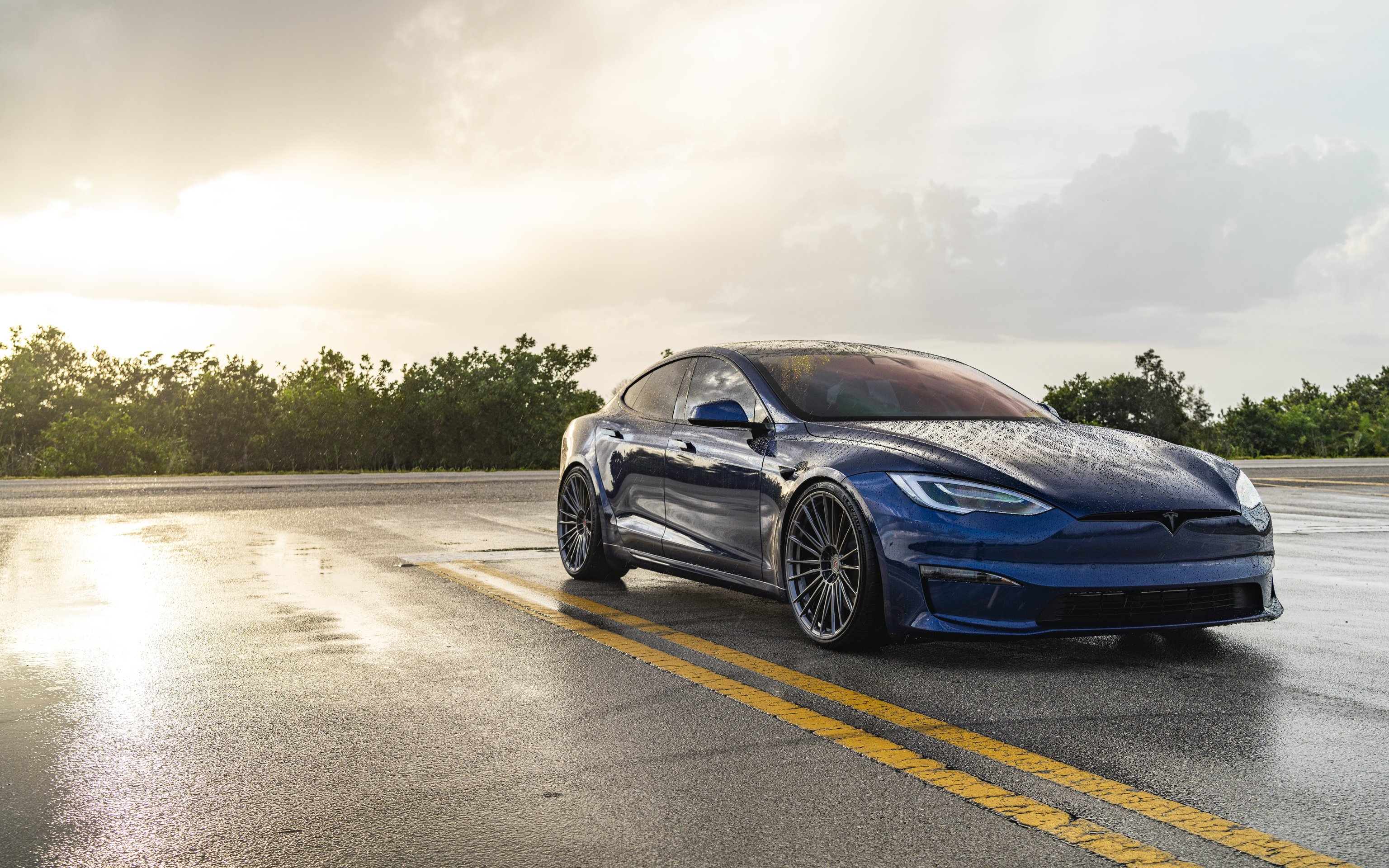 Tesla Model S Plaid front View - Wallpapers for Apple MacBook 16″ in 3072x1920 resolution