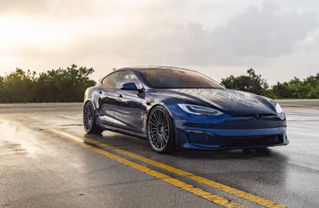Cars wallpapers: Tesla Model S, electric vehicle, road, sedan