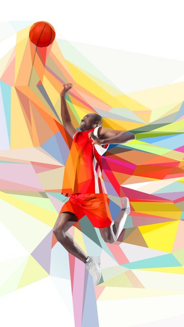 Low poly basketball player - Wallpapers for Nokia, Samsung in 360x640 resolution