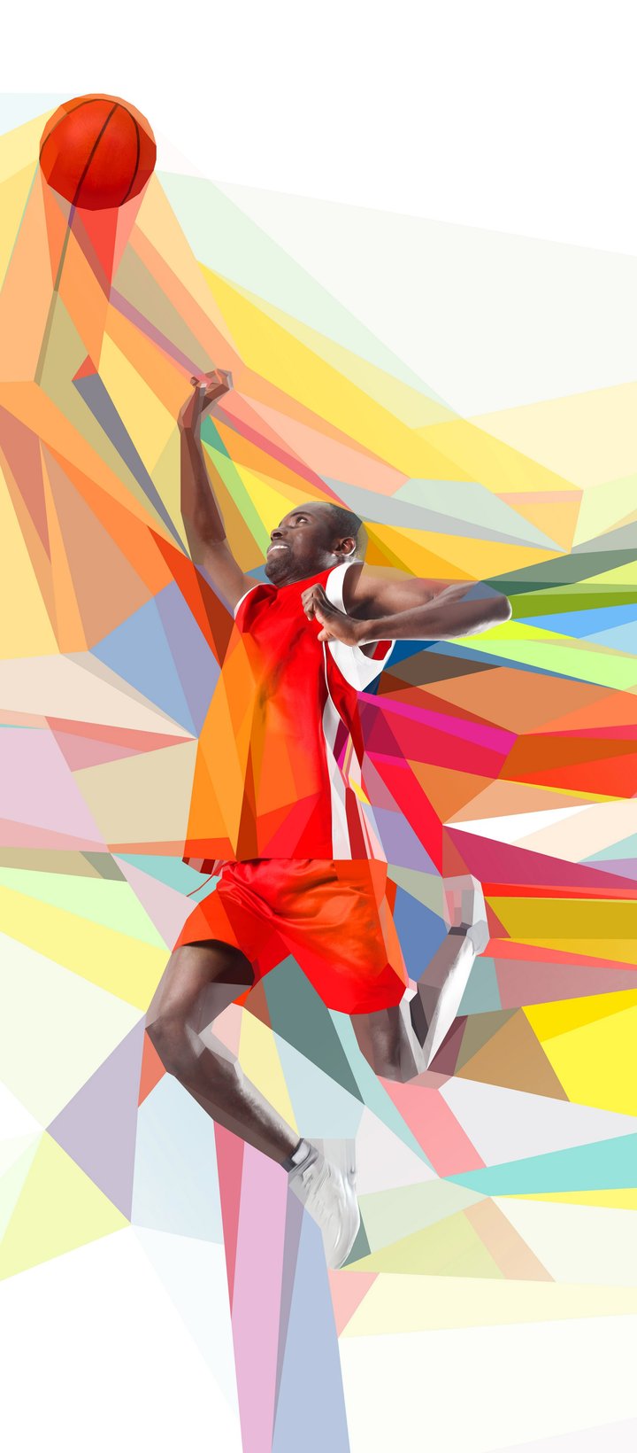 Low poly basketball player - Wallpapers for Xiaomi Redmi 14C, POCO C71/C75/M7, Infinix Note 8 in 720x1640 resolution