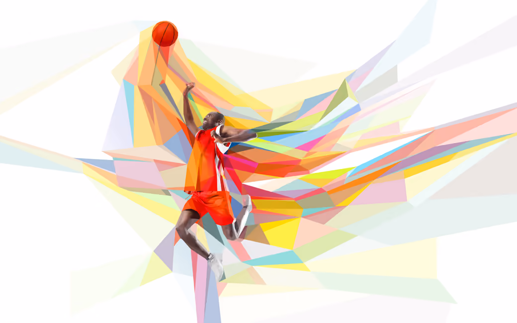 Low poly basketball player - Wallpapers for Lenovo, Huawei in 1280x1280 resolution