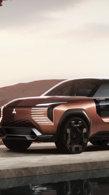 Mitsubishi Elevance Concept в пустыне - Обои для Nokia, Samsung в разрешении 360x640