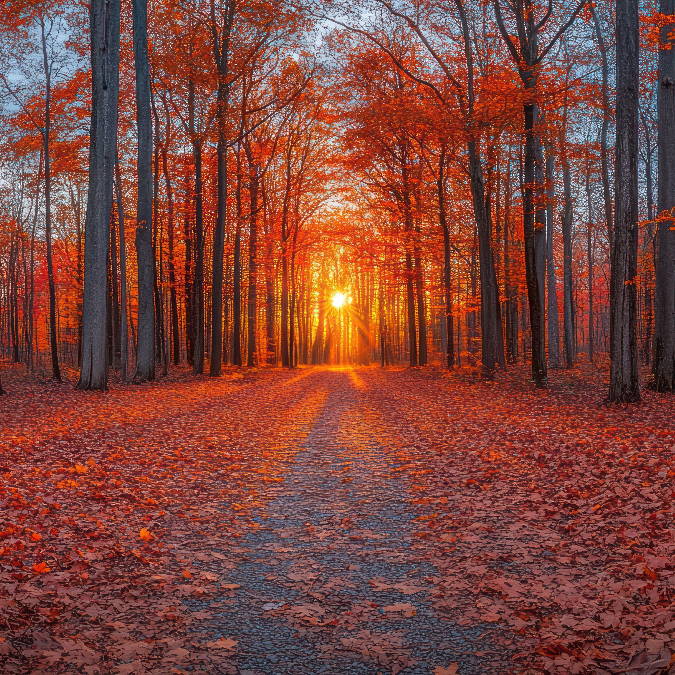 Orange Autumn Forest - Wallpapers for iPad mini 8.3″ in 2266x2266 resolution
