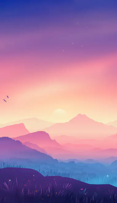 Nature wallpapers: valley, mountains, sunset, sky