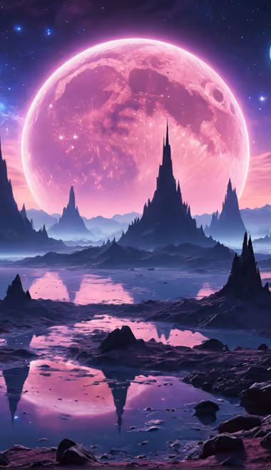 Space wallpapers: extraterrestrial, surrealism, moon, mountains