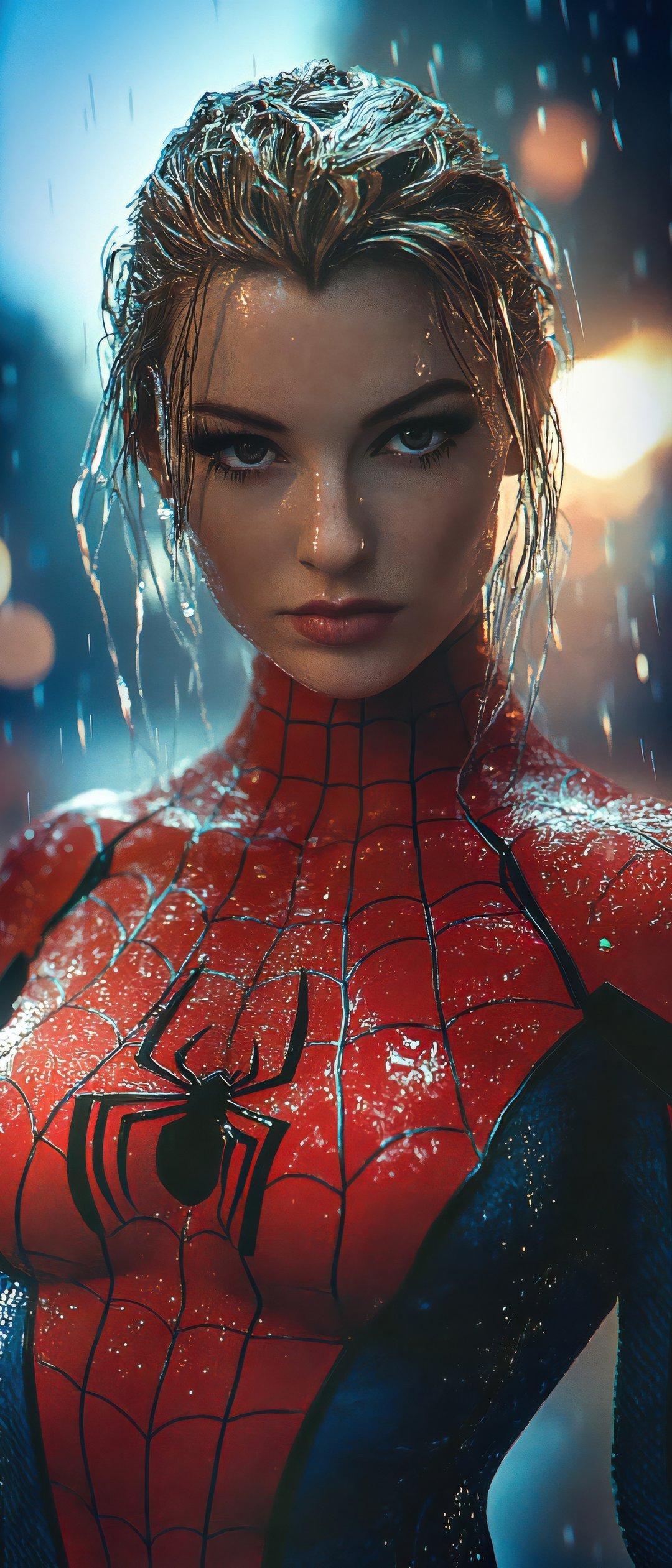Cosplay Spiderwoman without mask - Wallpapers for Samsung Galaxy Z Flip7, Sony Xperia 5 II/5 III/5 V/10 IV/10 V, Xiaomi Mix Fold 3 in 1080x2520 resolution
