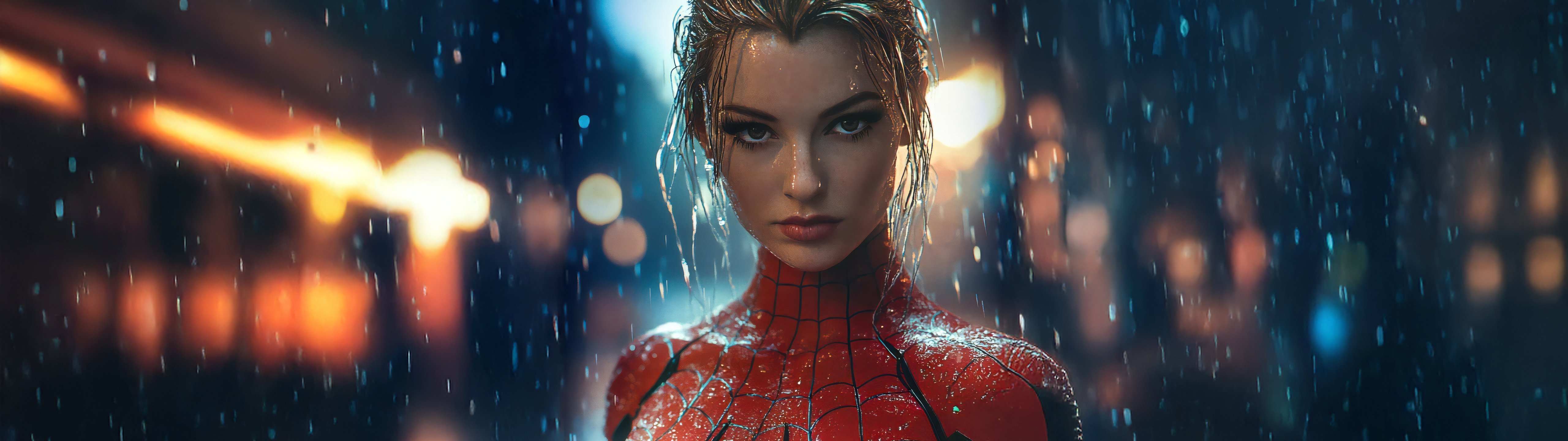 Cosplay Spiderwoman without mask - UltraWide 32:9 wallpapers in 5120x1440 resolution