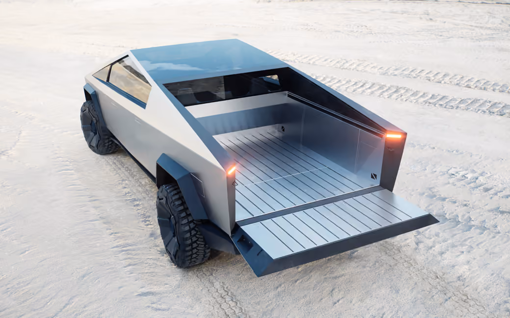 Tesla Cybertruck вид сзади — обои на рабочий стол и телефон