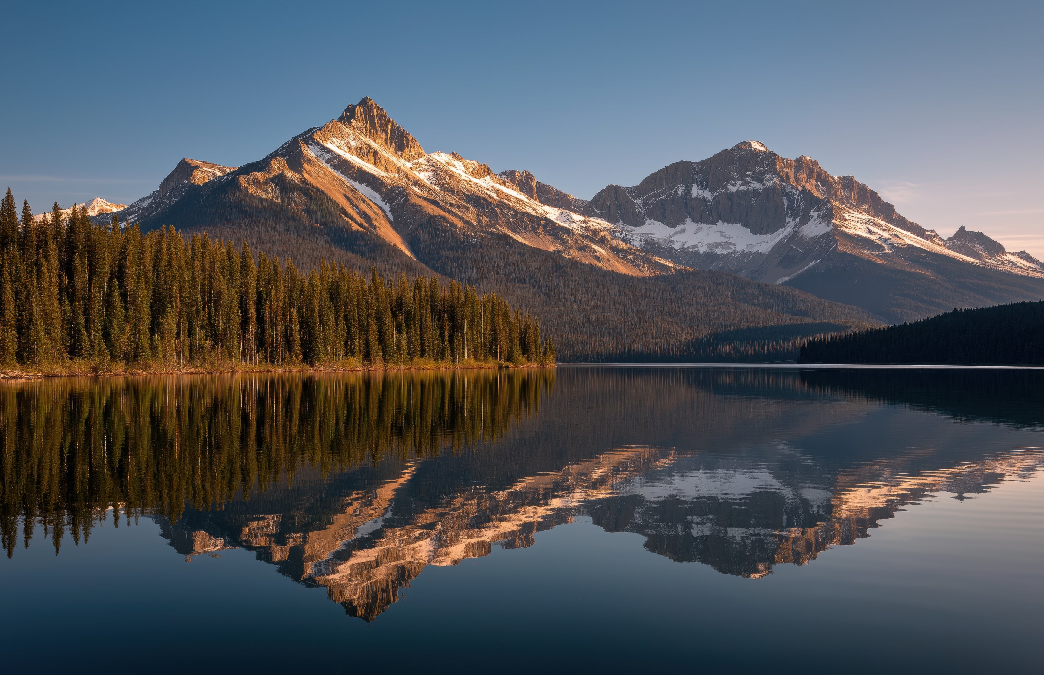 Snowy mountains with a lake - Wallpapers for Apple MacBook 16.2″ in 3456x2234 resolution
