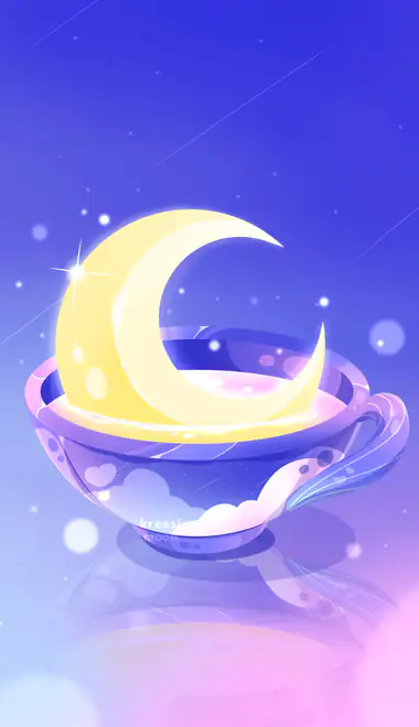Wallpapers for HTC/BlackBerry (480x640): moon, cup, light, reflection