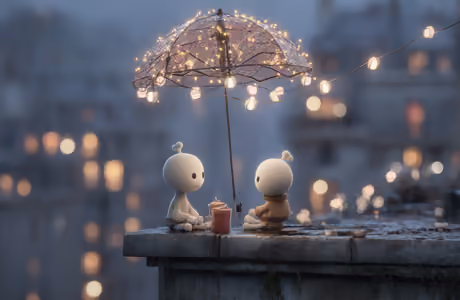 Steam Wallpapers for iPad Pro 11″ (2388x2388): friends, umbrella, stringlight, rain