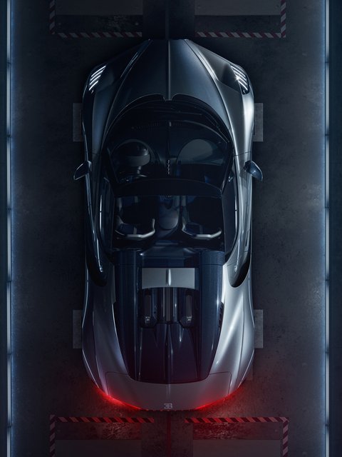 Bugatti Mistral top view - Wallpapers for HTC/BlackBerry in 480x640 resolution