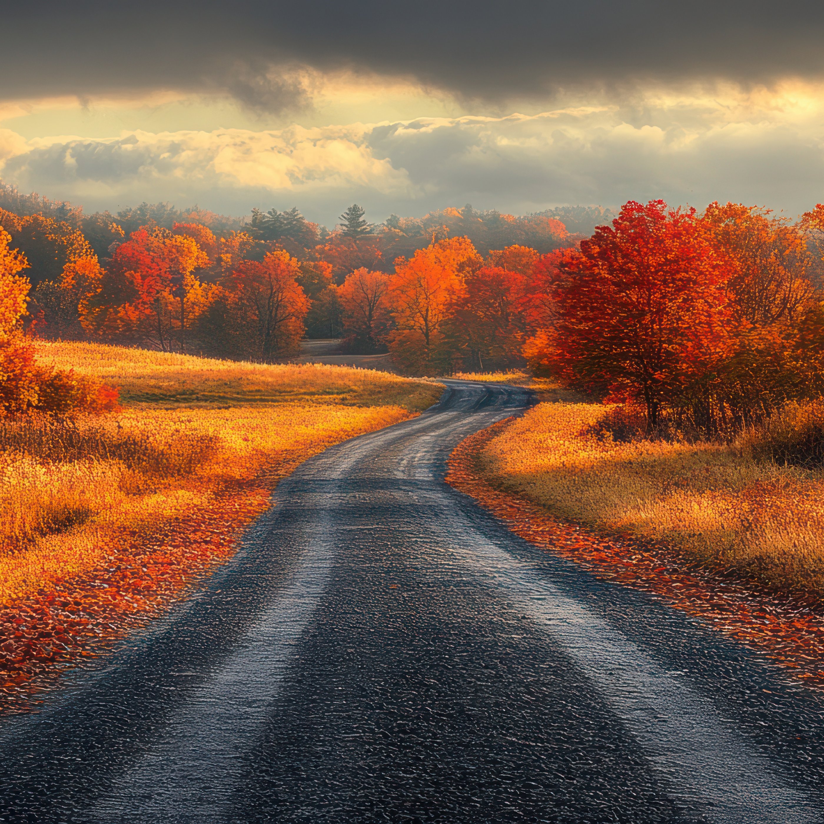 Autumn Orange Forest - Wallpapers for Samsung Galaxy Tab S9+ in 2800x2800 resolution