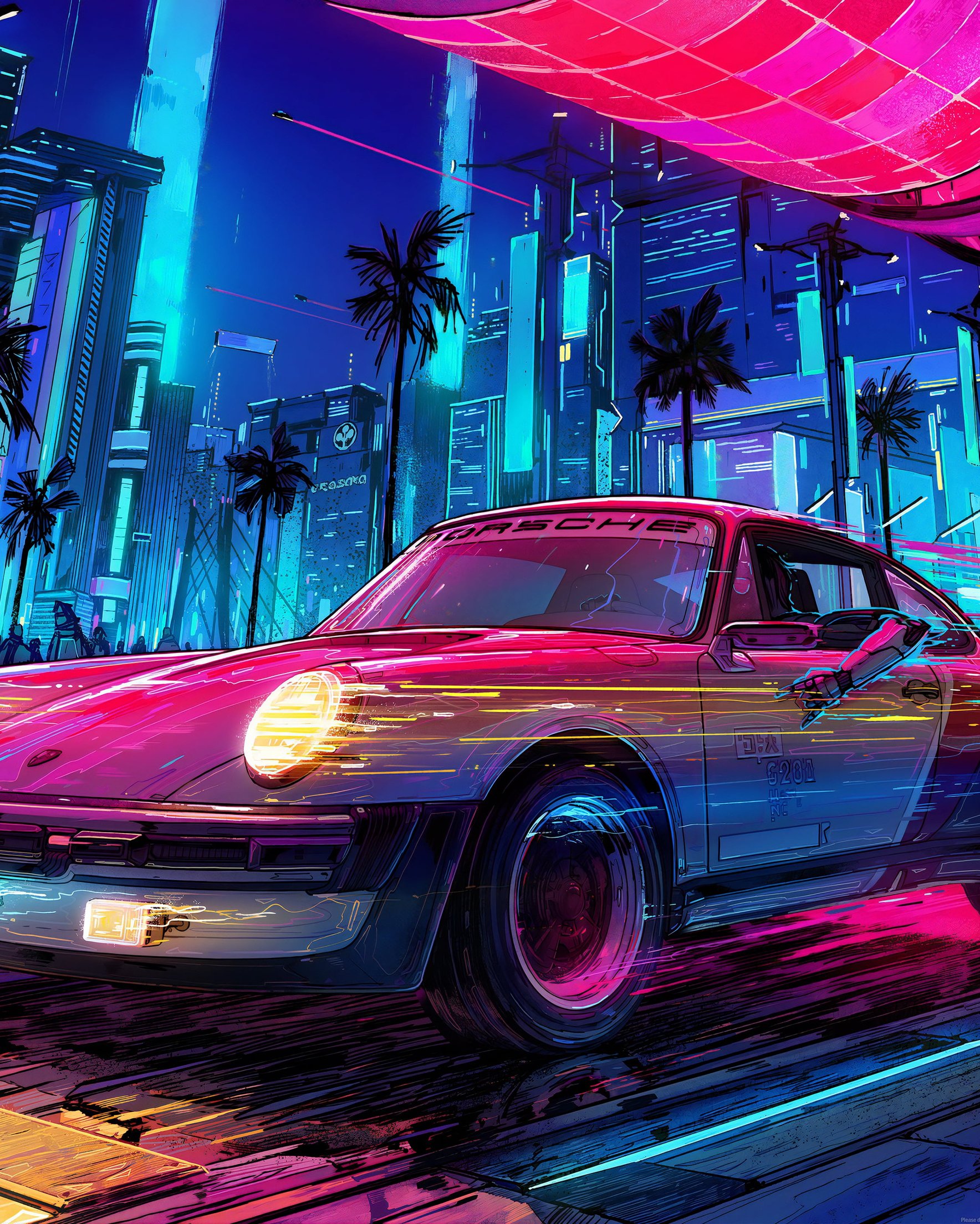 Classic cyberpunk city - Wallpapers for Samsung Galaxy Z Fold 2/3 in 1768x2208 resolution