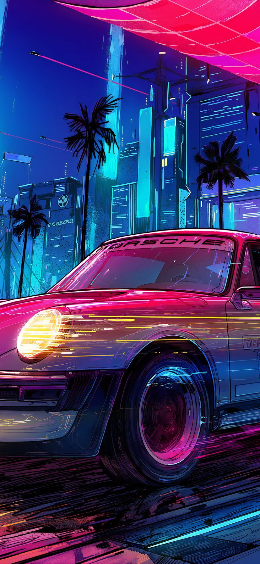 Classic cyberpunk city - Wallpapers for iPhone 11/XR in 828x1792 resolution