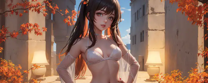 Anime wallpapers: girl, brunette, bikini, choker