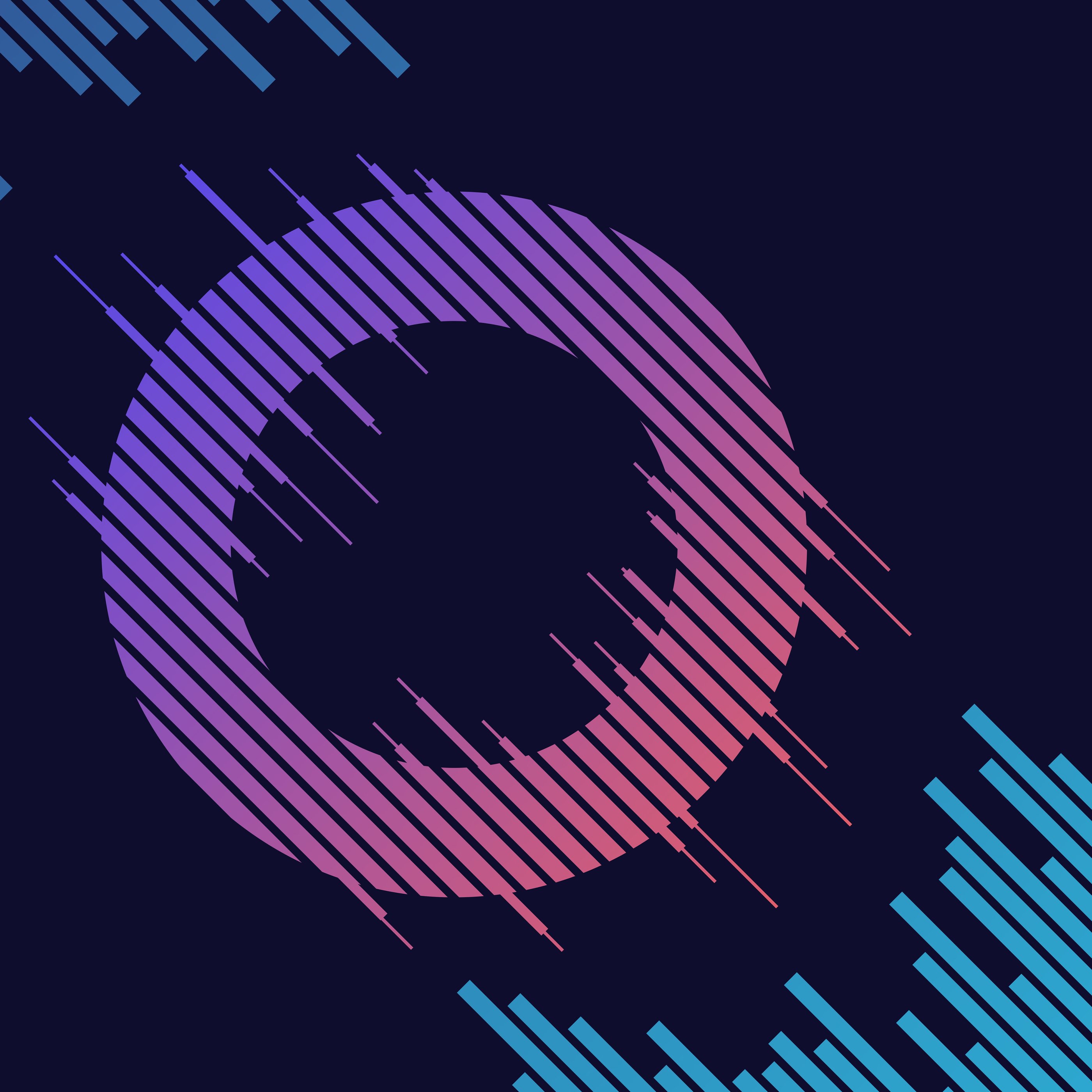 Dynamic striped circle gradient abstract - Wallpapers for Samsung Galaxy Tab S9+ in 2800x2800 resolution