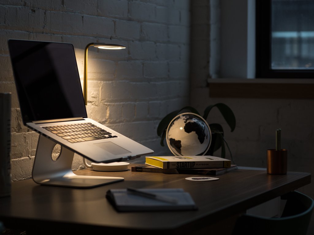 Workplace with a Macbook Pro - XVGA wallpapers in 1024x768 resolution