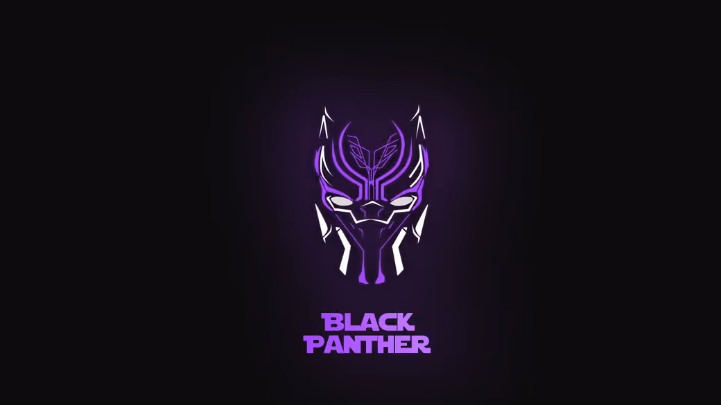 Purple Black Panther Mask — desktop and phone wallpaper, free download