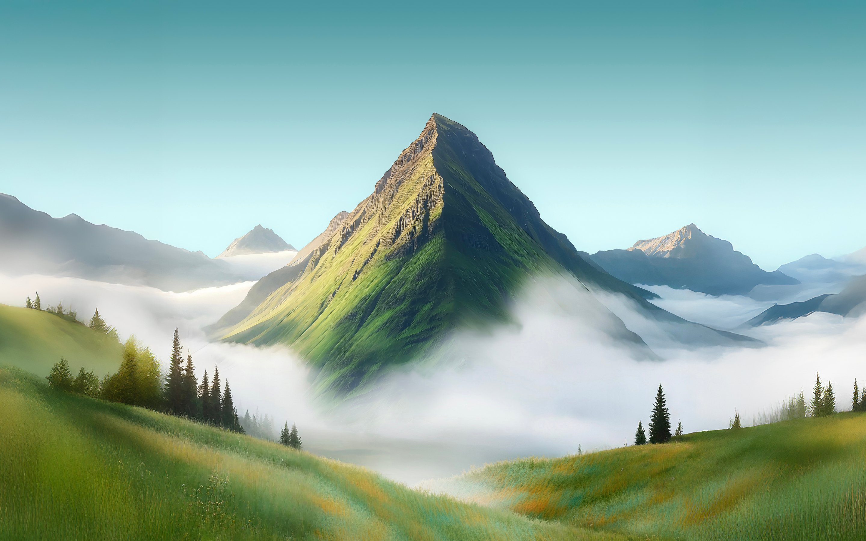 Green Mountain at dawn - Wallpapers for Apple MacBook 15″ in 2880x1800 resolution