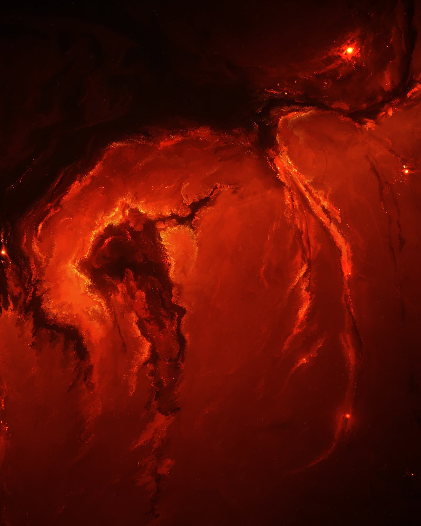 Red Cosmic Nebula - Wallpapers for Samsung Galaxy Z Fold 2/3 in 1768x2208 resolution