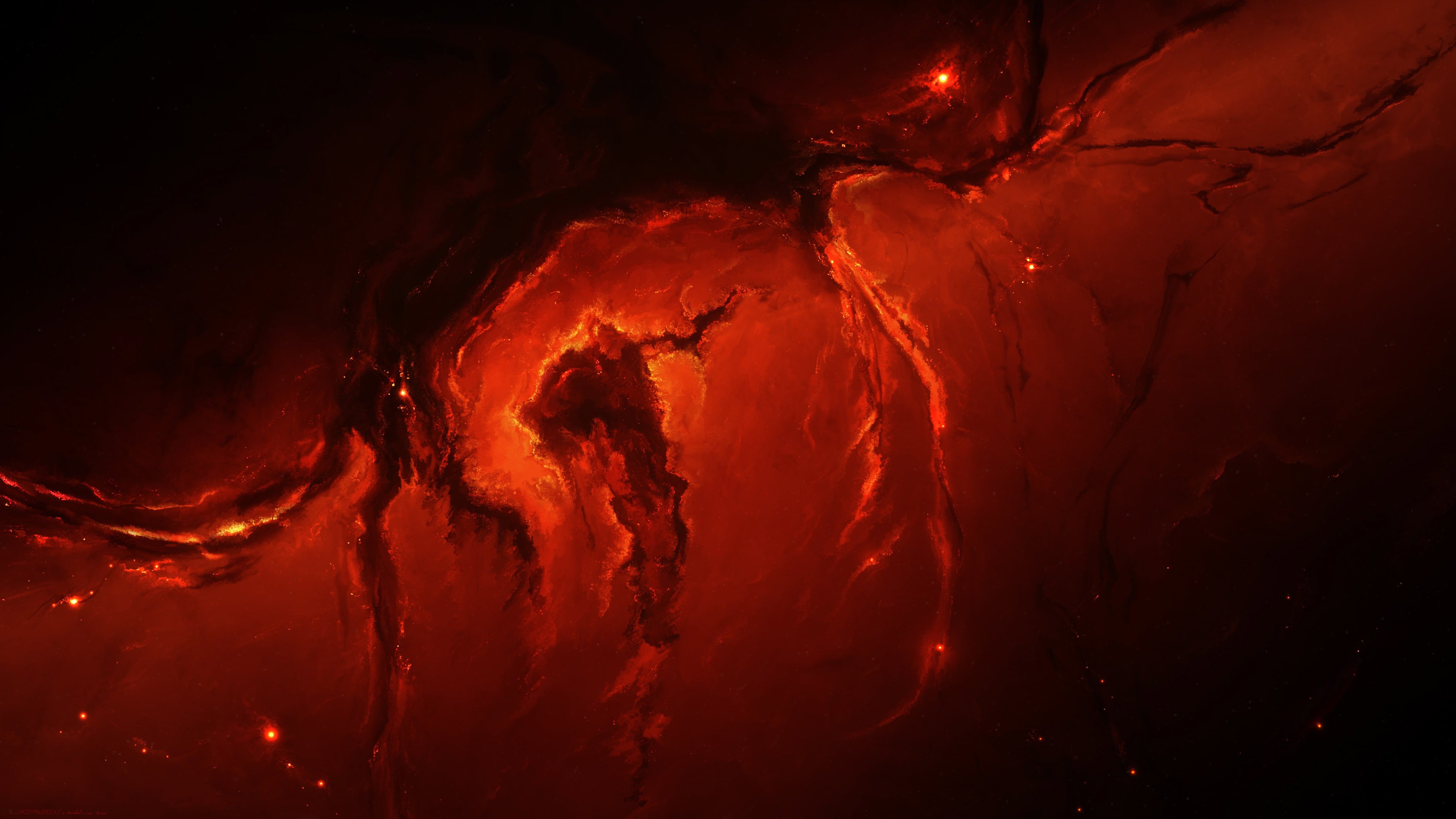 Red Cosmic Nebula - Wallpapers for Apple iMac 21.5″ in 4096x2304 resolution
