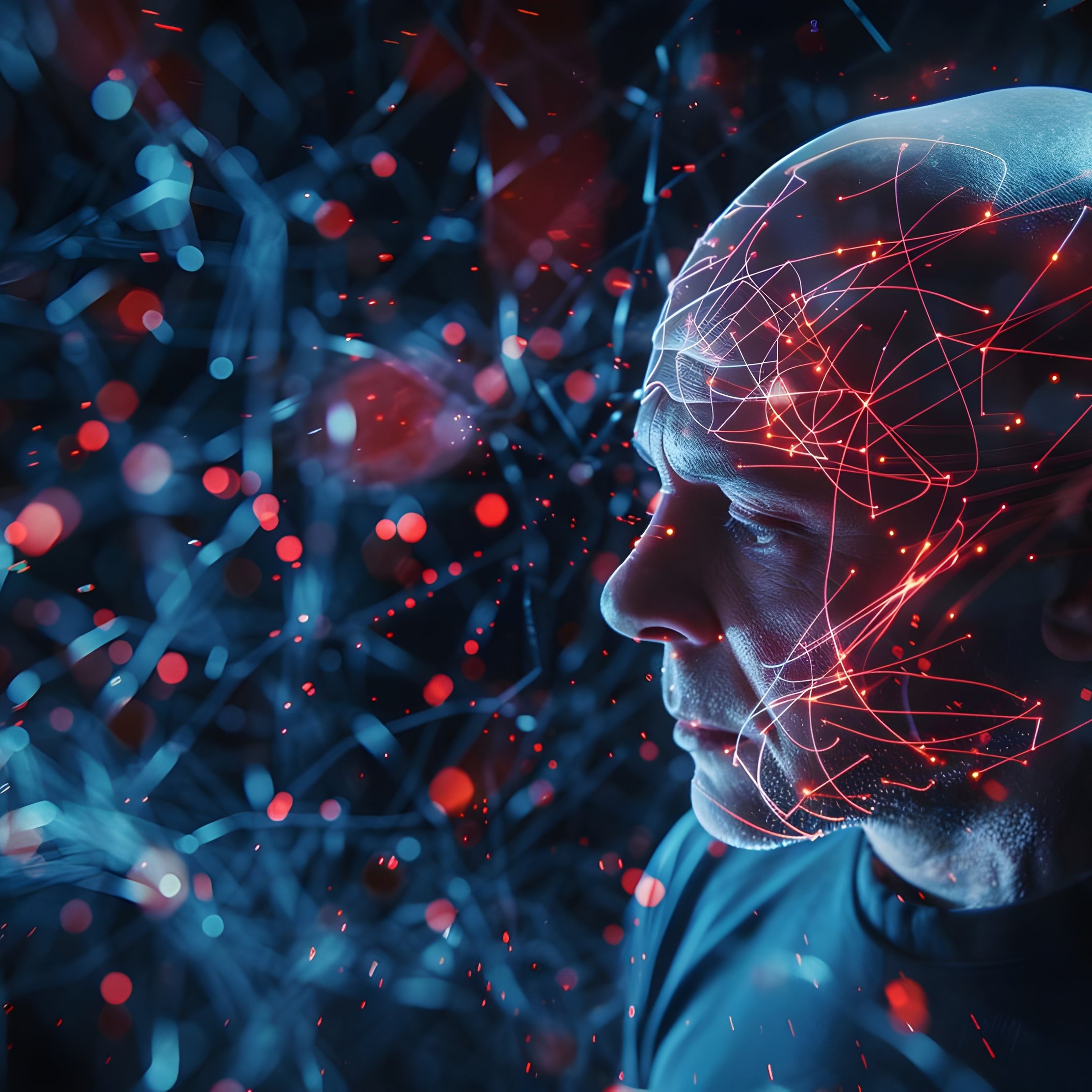 Human in a cyberpunk network - Wallpapers for iPad Pro 10.5″ in 2224x2224 resolution