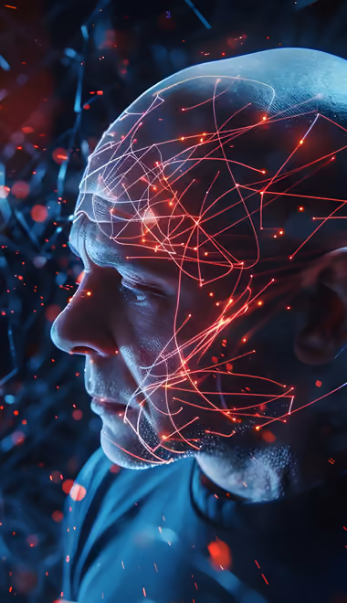 Information Wallpapers for Samsung, HTC, Sony (540x960): man, network, brain, virtual reality