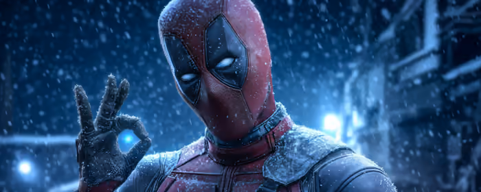 UltraWide 21:9 обои (2560x1080): Marvel, Дэдпул, снег, комикс