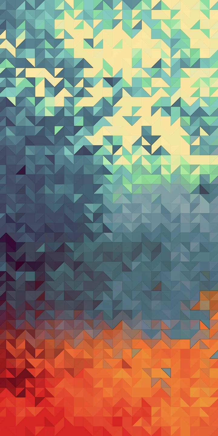 Colorful geometric triangle pattern - Wallpapers for Samsung Galaxy A03s, Xiaomi Redmi 7A, POCO C3 in 720x1440 resolution