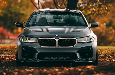 Обои машины: BMW M5, осень, седан, карбон