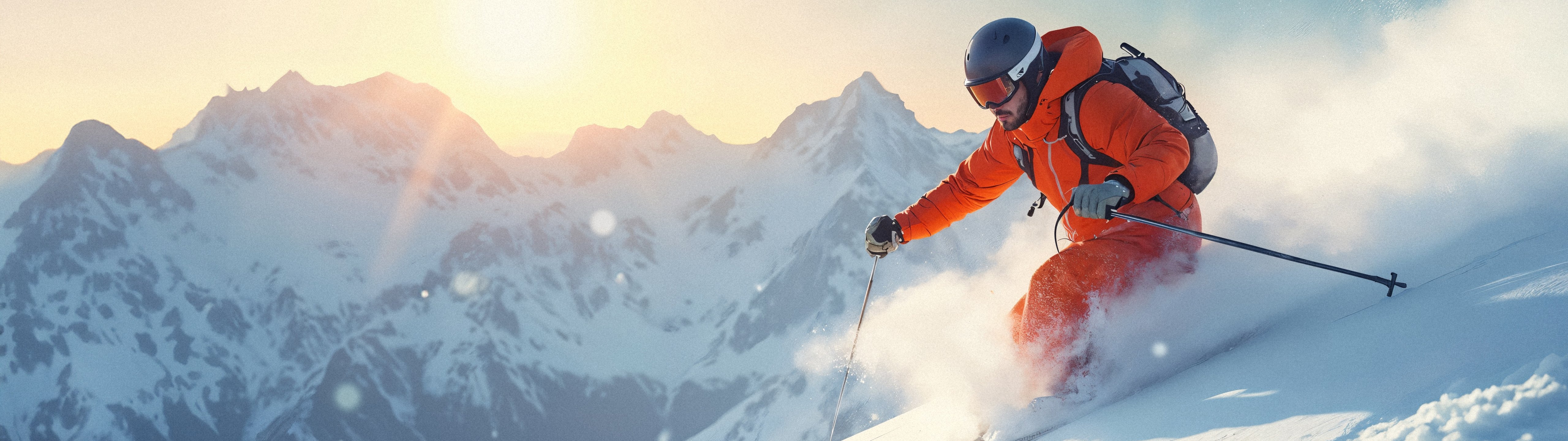Man on downhill skis - UltraWide 32:9 wallpapers in 5120x1440 resolution